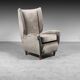 Winged armchair velvet 50s vintage