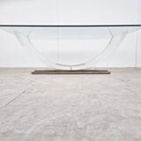 Lucite and brass arch coffee table, 1970s