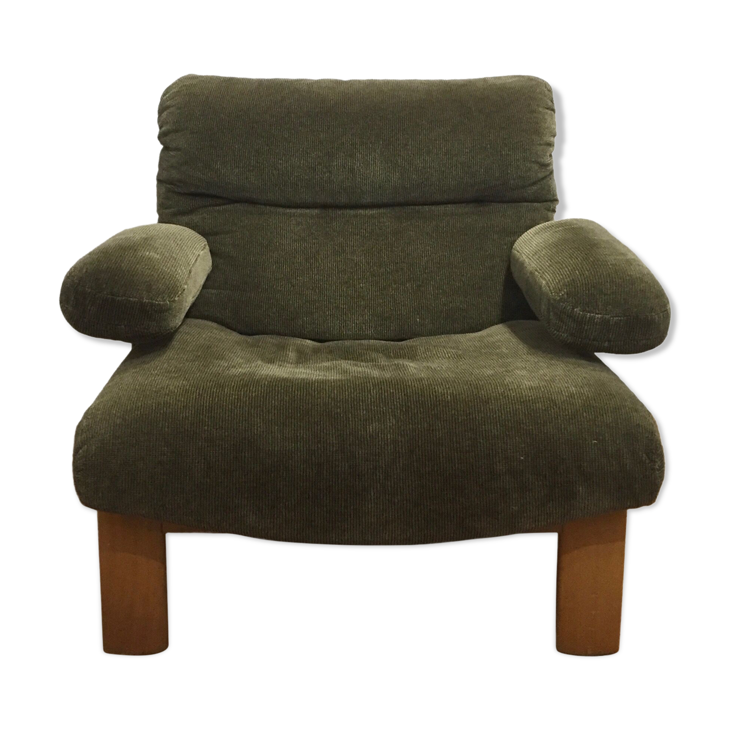 Armchair 60s green velvet
