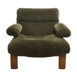 Armchair 60s green velvet