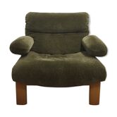 Armchair 60s green velvet