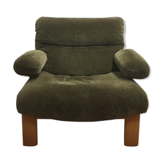 Armchair 60s green velvet