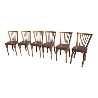 6 chaises bistrot Baumann des années 60