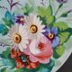 Porcelain plate decoration of flowers and birds Napoleon III XIXth