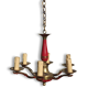 Lustre de Style Empire Tole rouge et laiton