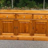 Large English display cabinet in solid wood, 20th century, 155cm