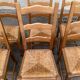 6 solid wood and straw chairs with high farmhouse-style backs