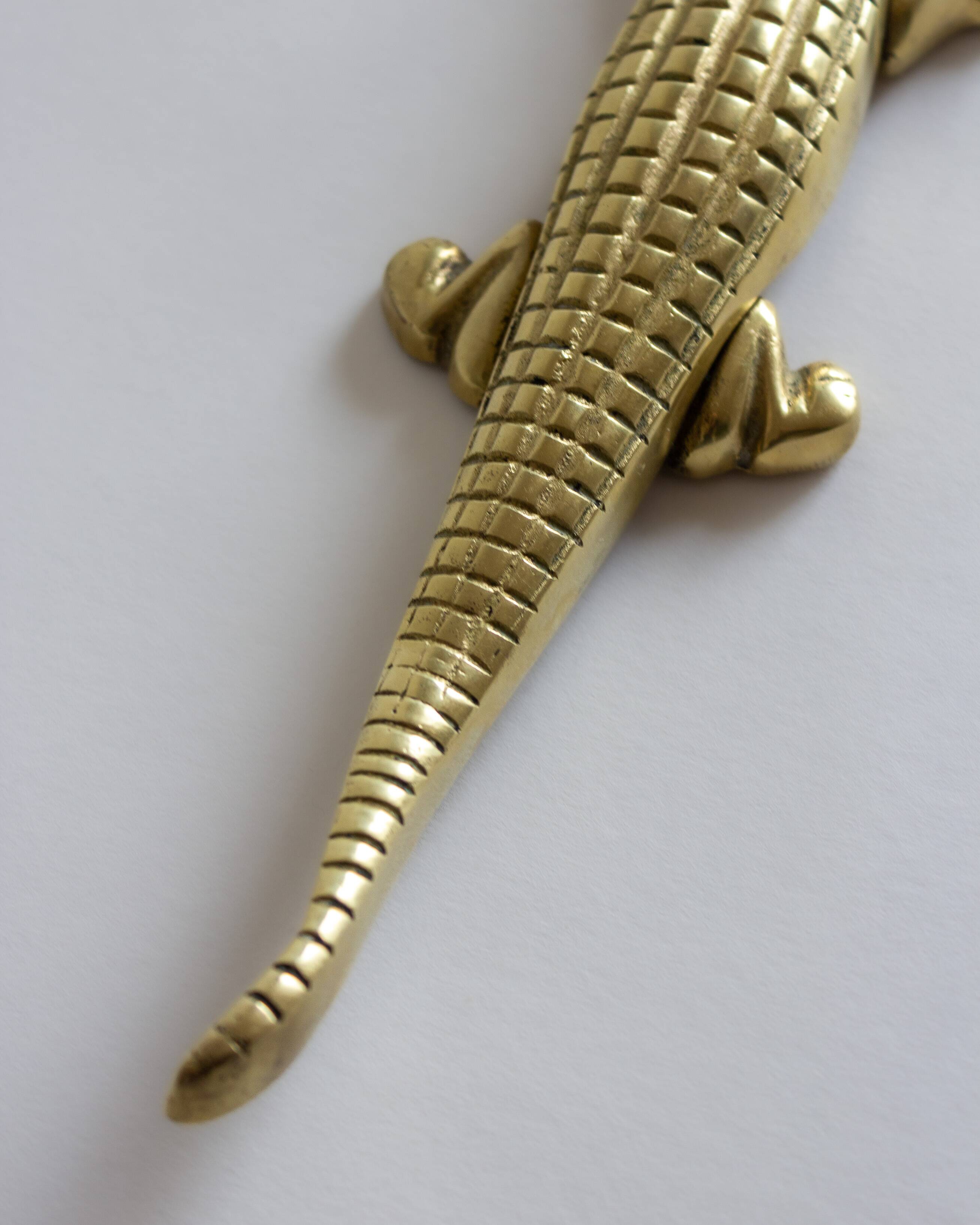 XL crocodile-shaped nutcracker, brass, 60s/70s