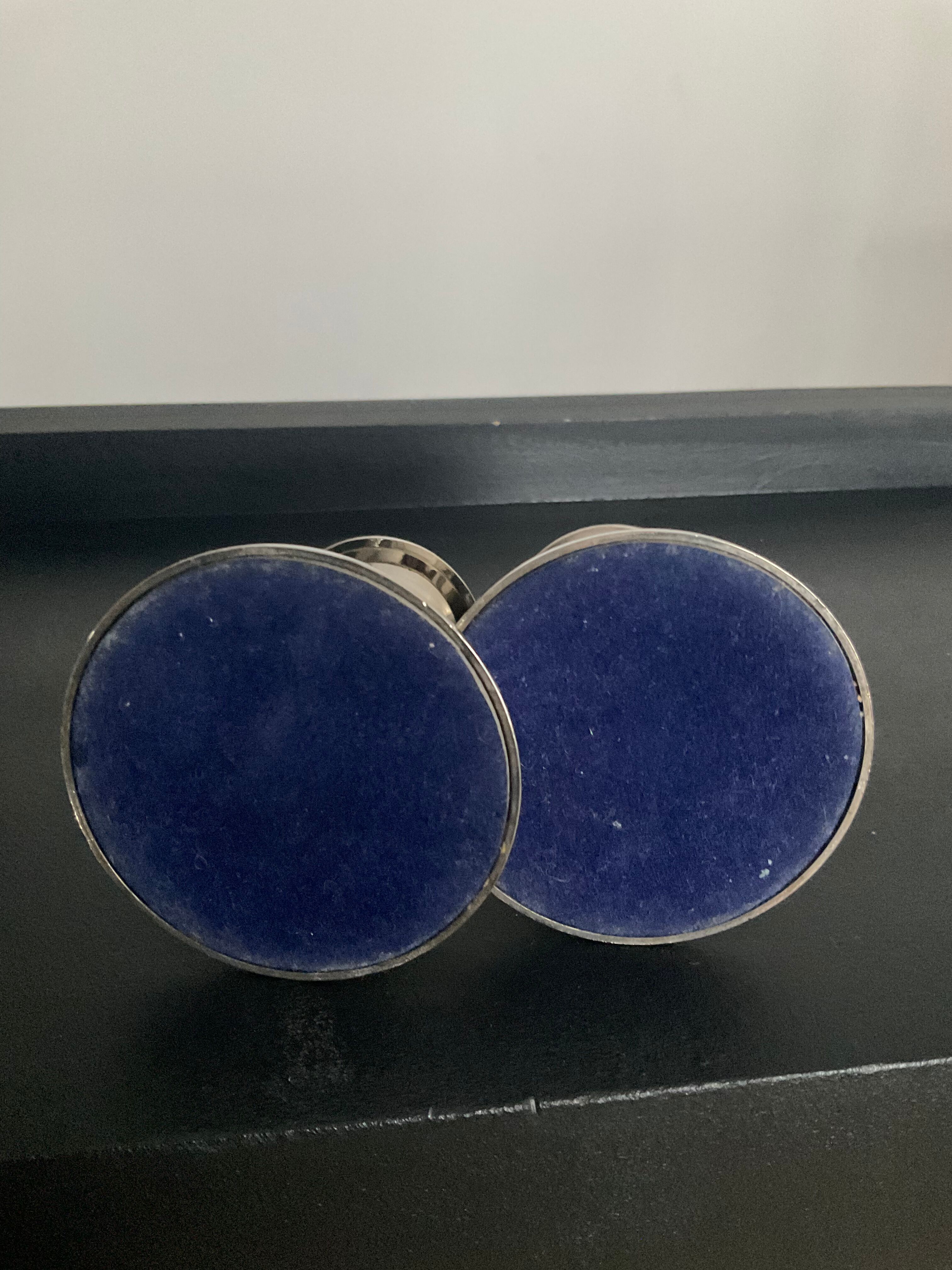 Pair of vintage silver metal candle holders