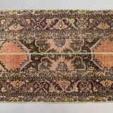 Distressed Turkish Narrow Runner 383x66 cm wool Vintage Tribal Rug