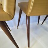 Series of 6 vintage chairs compass feet