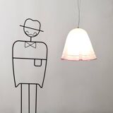 White Blown Glass Pendant Mod. Zenda by Luciano Vistosi, Italy