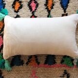 Rectangular cushion 100% Wool & Green Linen