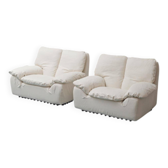 Pair of Bonheur armchairs by Ammannati and Giampiero Vitelli for Brunati, 1970s, vintage