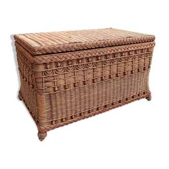 Vintage wicker trunk