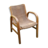 Rattan and wood armchair year 50