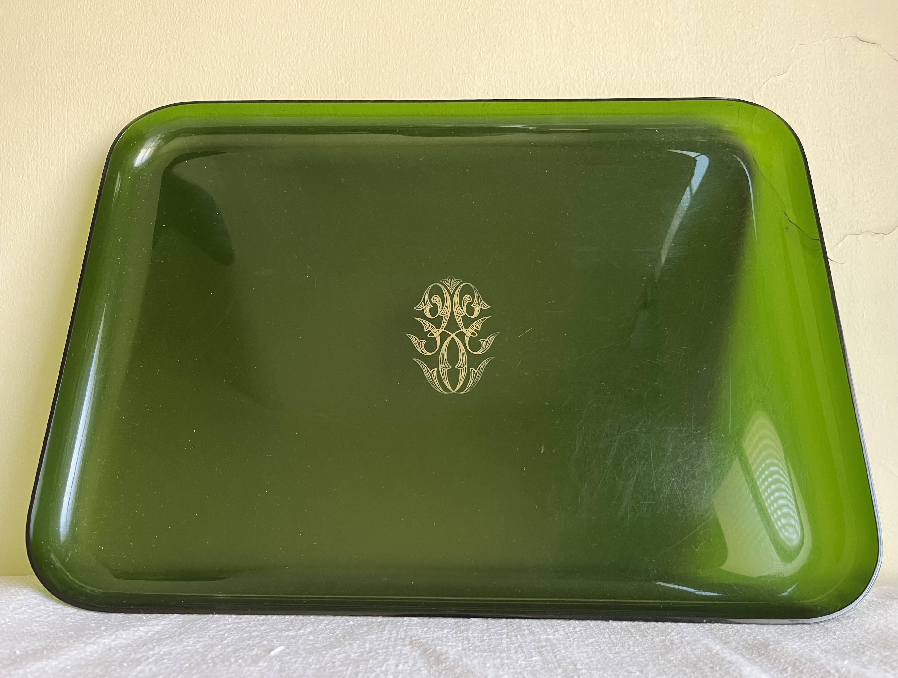 1980 green plexiglass plateau neo-classical