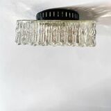 Large glass square flush mount ceiling or wall lamp