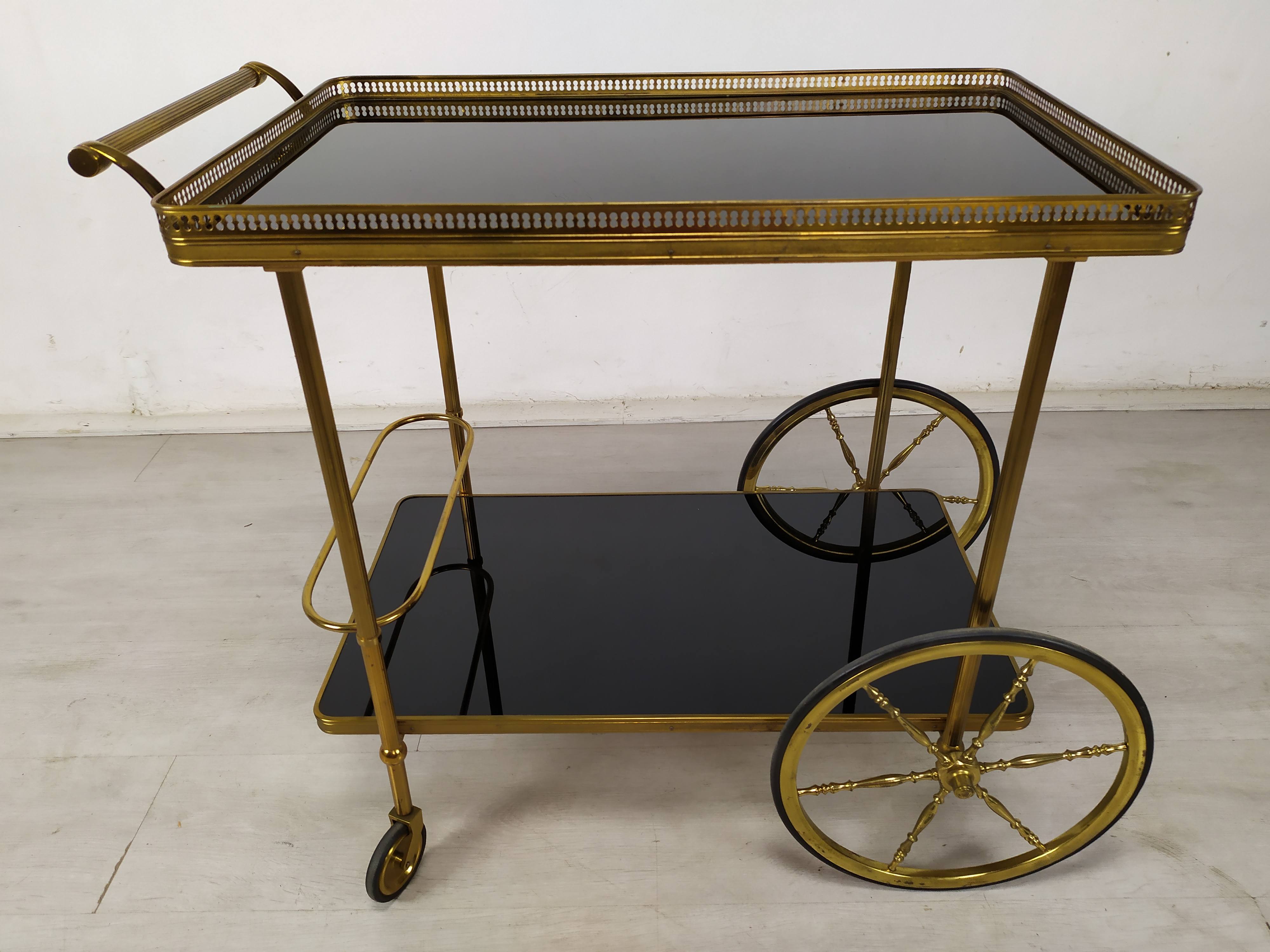 Vintage golden brass rolling service