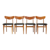 Ensemble de quatre chaises, design danois, années 1970, production : Danemark