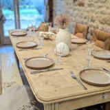 Old farmhouse table in elm