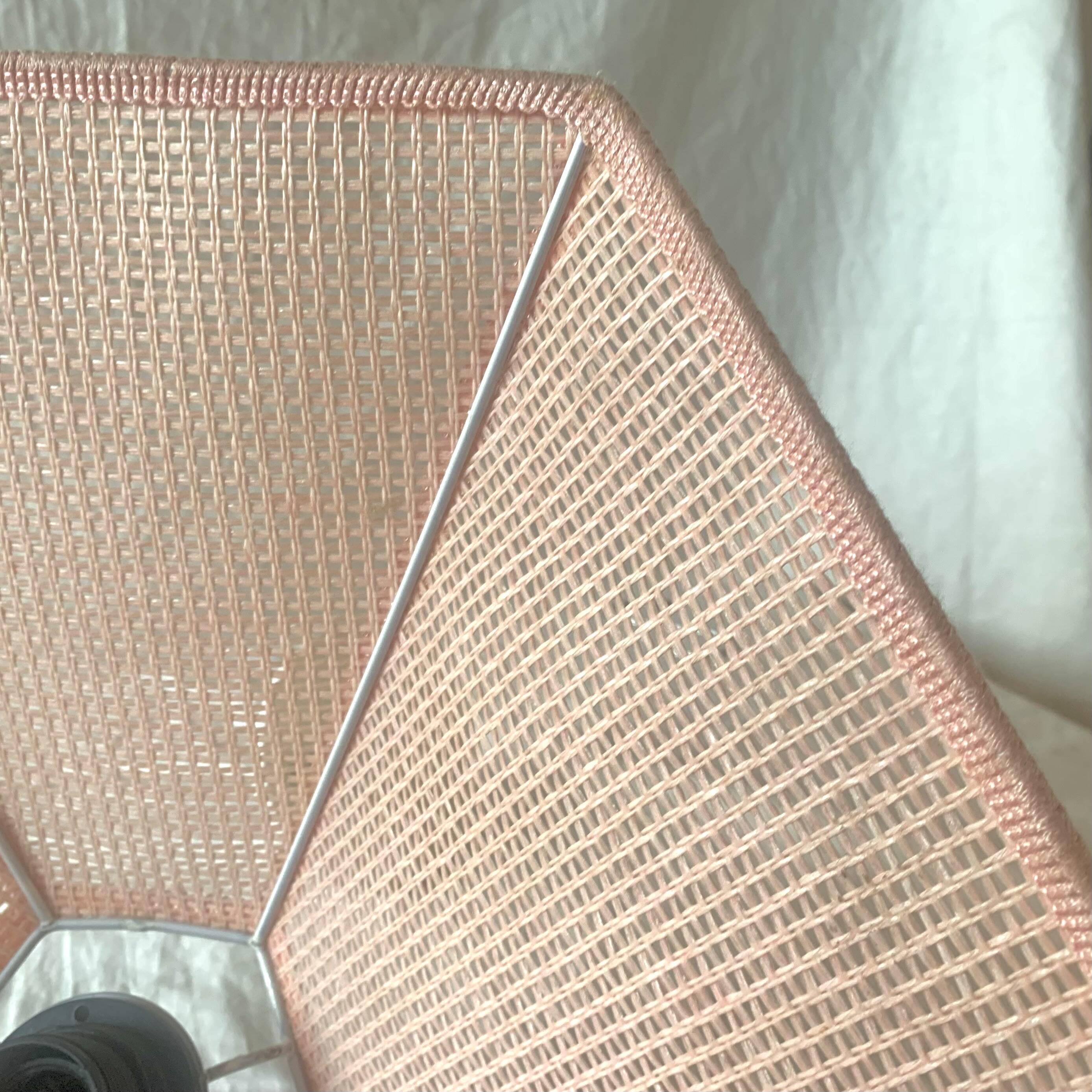 Vintage cane pendant light - pink rope