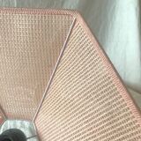 Vintage cane pendant light - pink rope