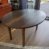 Oval solid walnut farmhouse table