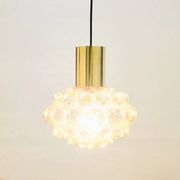 Large Mid-Century Amber Bubble Glass Ceiling Light by Helena Tynell for Limburg, Germany, 1960s