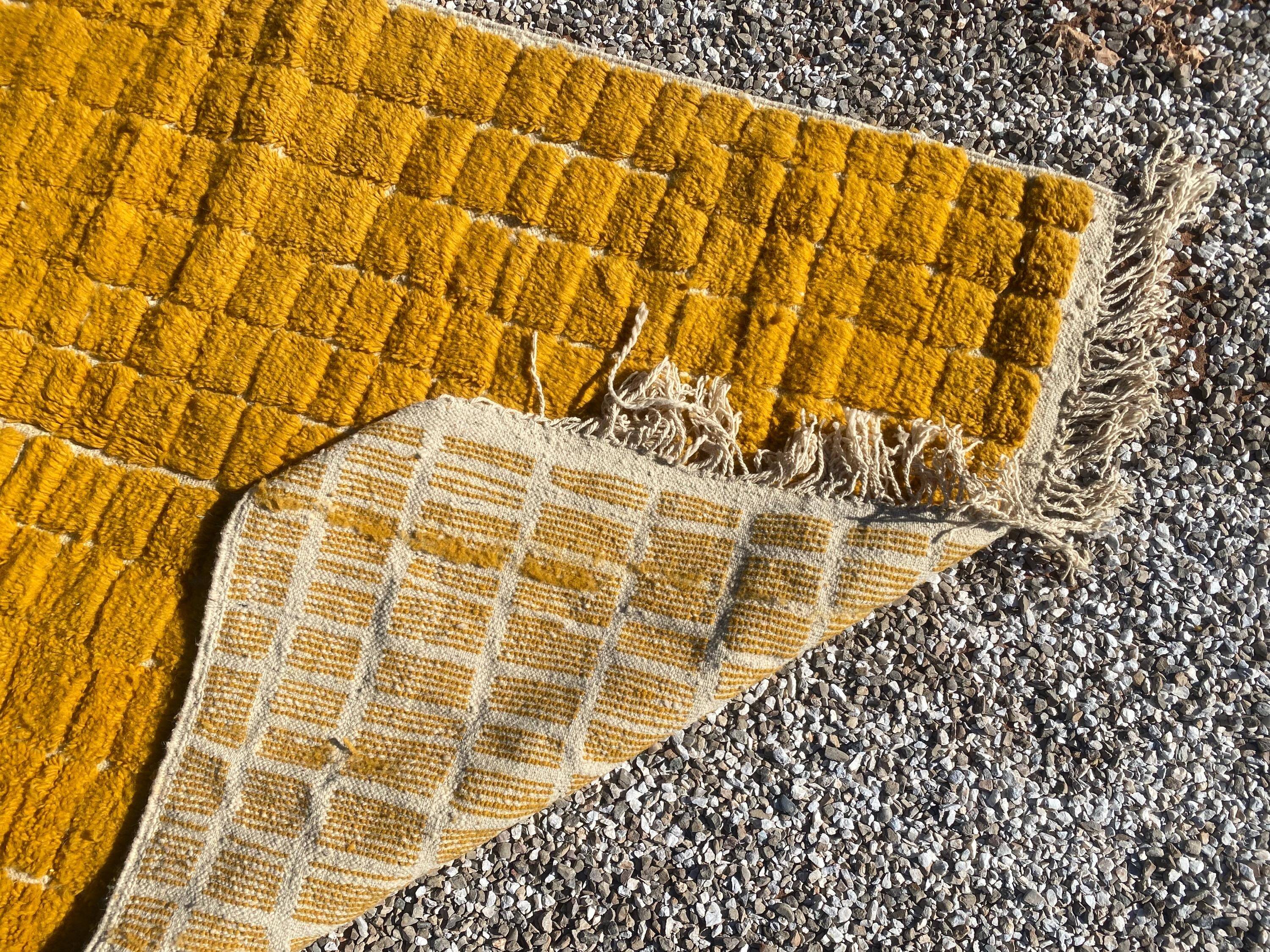 Handmade Mustard Yellow Moroccan Rug - 250/150cm