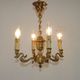 French Empire Style Bronze 4-Light Chandelier with Swan Detail Arms