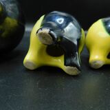 Two-coloured salt, pepper and mustard