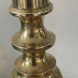 Pair of antique english princess of diamonds brass candlesticks