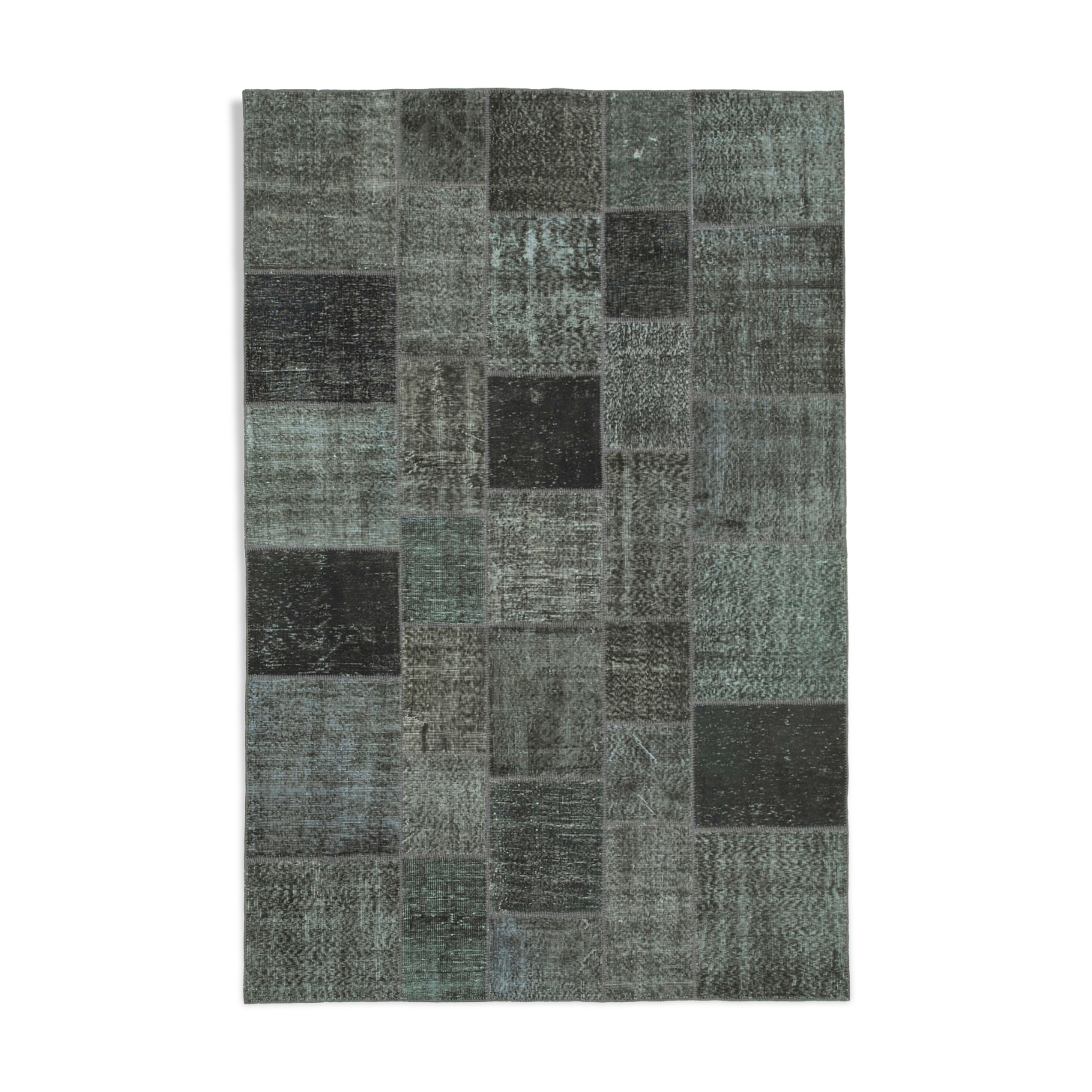 Tapis anatolien contemporain tissé à la main 200 cm x 300 cm tapis patchwork gris