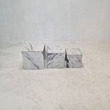 Set of 3 Italian Marble Nesting Tables, 1980s