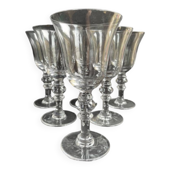 5 Wine Glasses – Stamped Blown Crystal