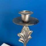 Set of 2 Art Deco Style Metal Candlesticks - Elegant and Vintage Candle Holders