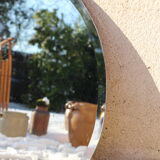 Oval beveled mirror without frame