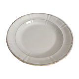 Plat rond creux niderviller en faïence blanche liseré doré