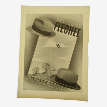 Publicité papier  chapeaux Fléchet année 1934