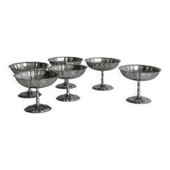 6 Letang Remy stainless steel footed bowls