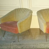 Design club Chair Italian years 50-60 bi color
