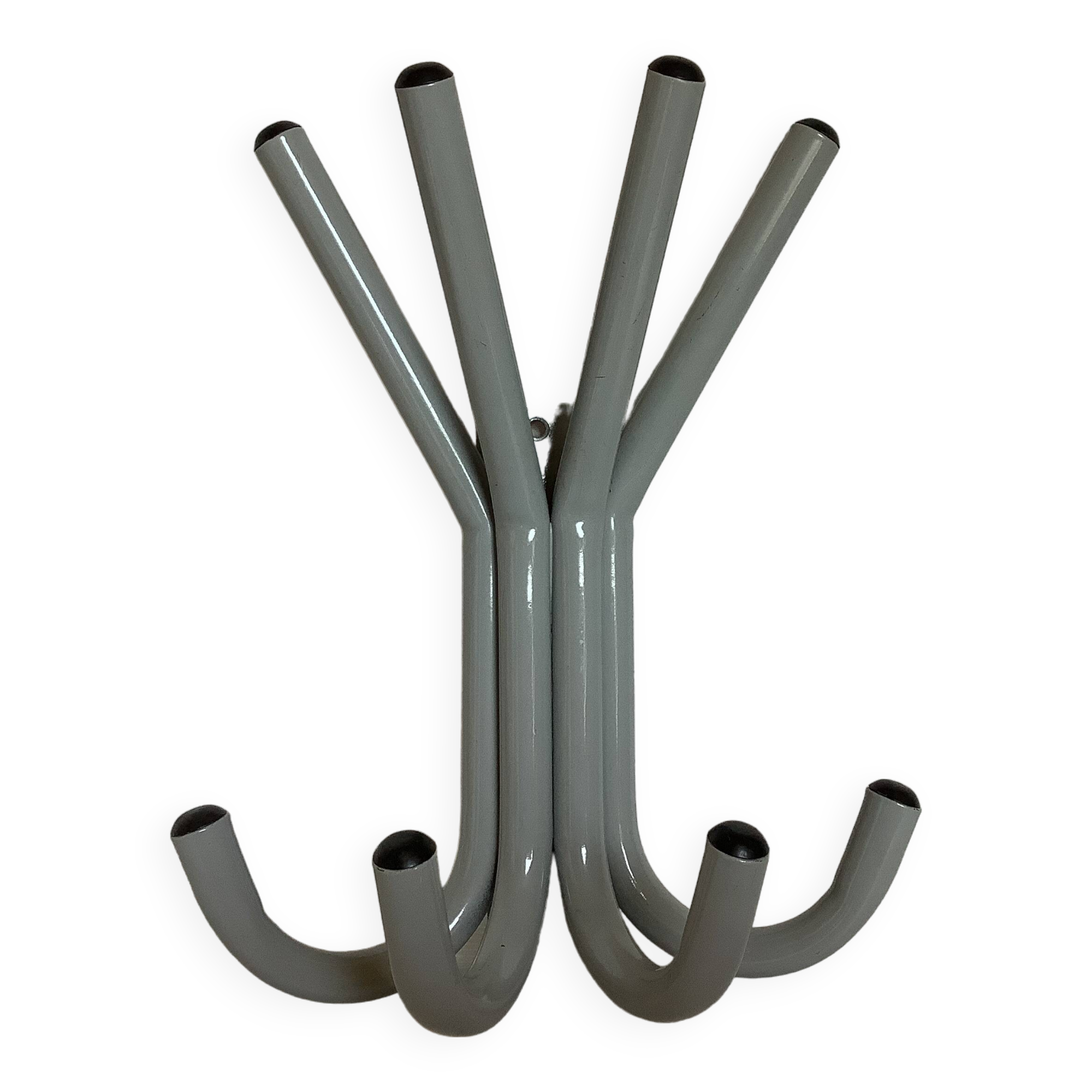 Industrial coat rack with eight hooks