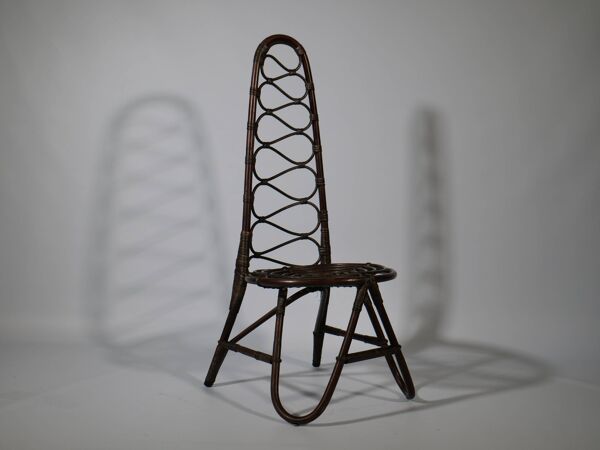 Chaise Haute en Bambou par Dirk Van Sliedrecht pour Rohe Noordwolde, 1950s