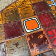 Roche Bobois in 1970s ceramic and wrought iron round coffee table