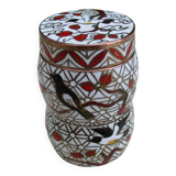 Tall cloisonné enamel box decorated with birds