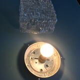 Square ceiling lamp in molded glass