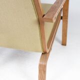 Fauteuil en chêne et tissu par Fritz Hansen