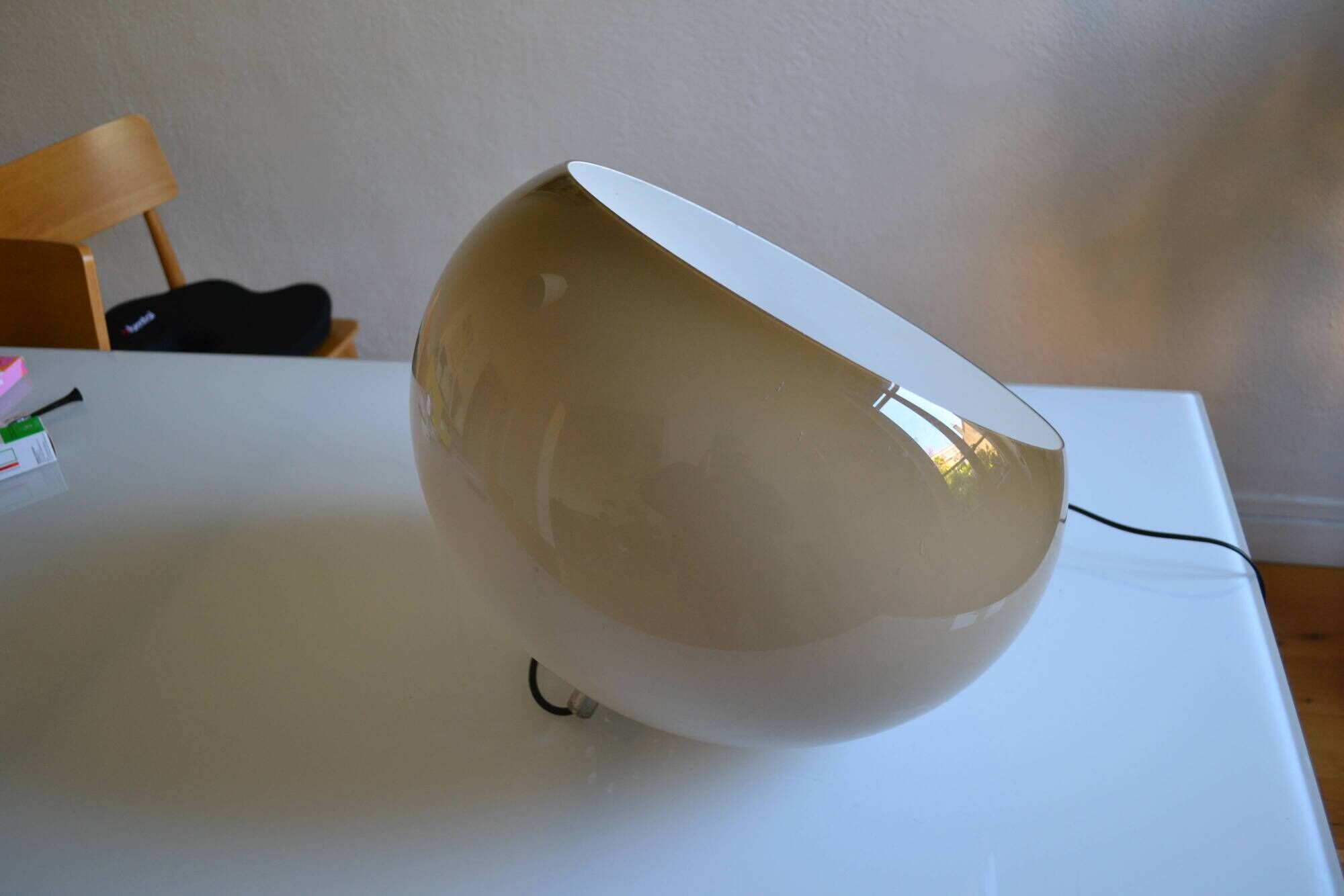 Brown gradient plastic pendant light 1970s