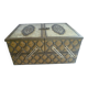 Iron sewing box, old Victoria biscuit tin, collector's item